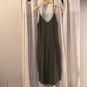 Express Olive Green Midi Dress